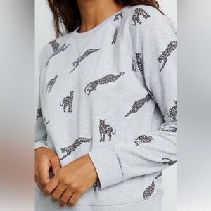 Rails Gray Leopard Print Crewneck Sweatshirt | Size S | Like New